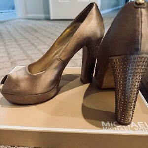 Michael Kors Bronze Peep Toe Heels